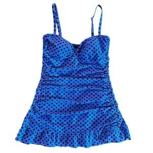 Beach diva one piece retro polka dot swimsuit